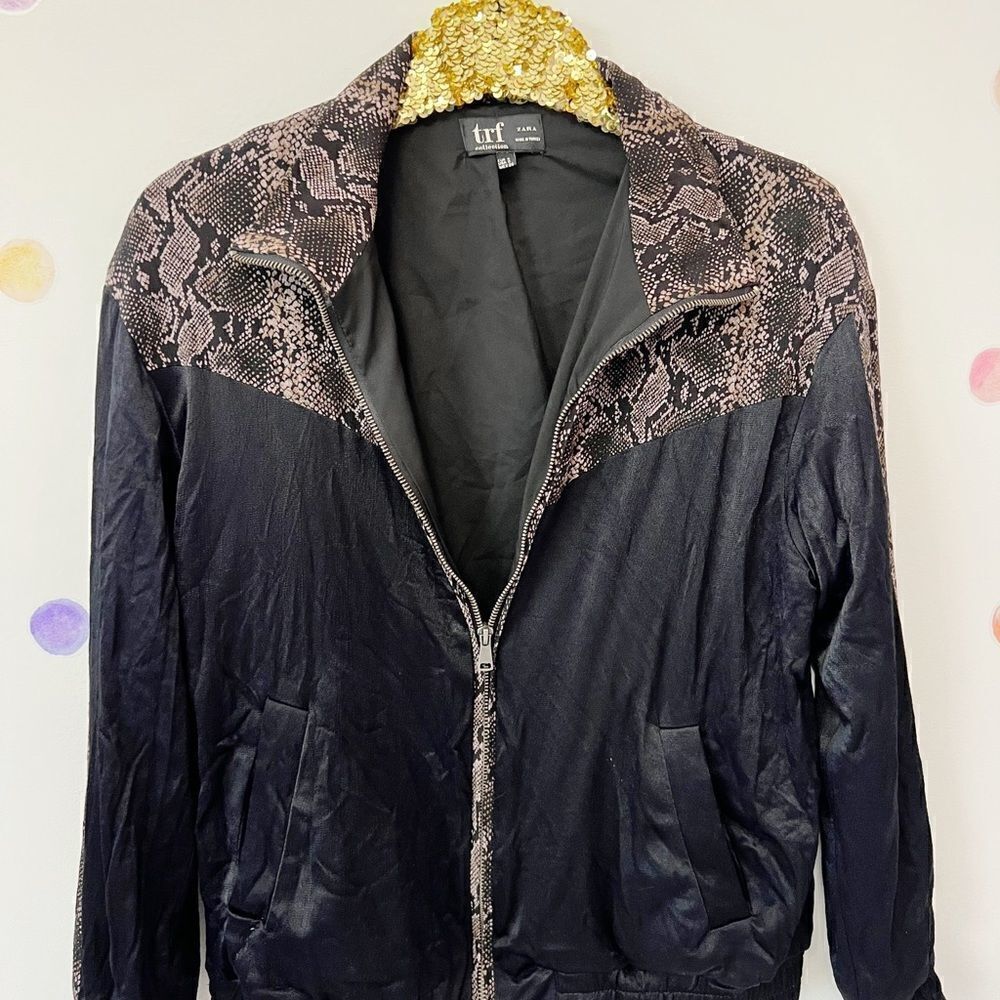 Zara Snakeskin pattern Bomber Jacket - Picture 2 of 4